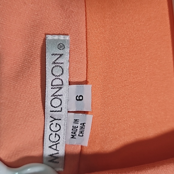 Maggie London NWOT  Apricot Dress Sz 6 - Picture 2 of 4